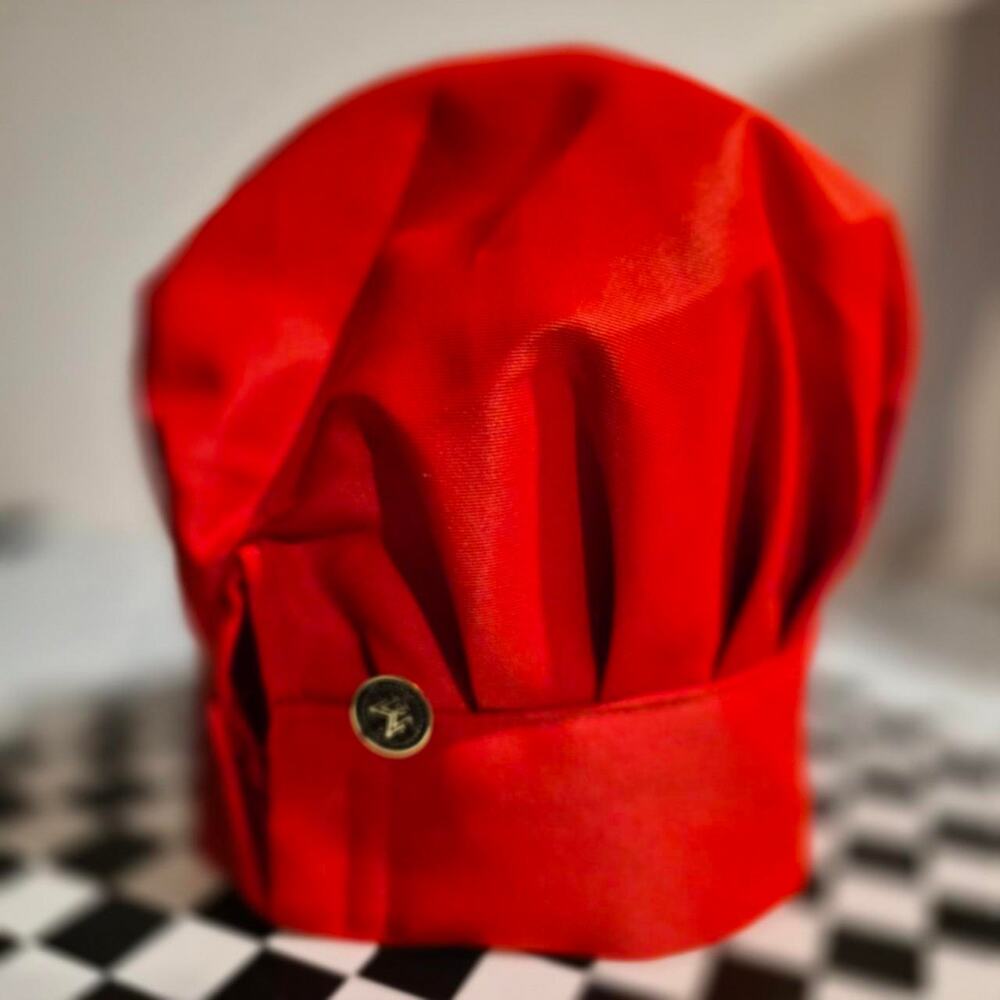 Rare Muha Meds 2019 "Intake Experience" Red Chef Hat‎ Toque with Branded Pin